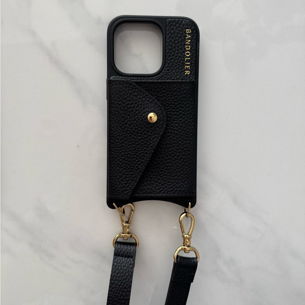 Bandolier Hailey Slot Leather Crossbody iPhone 15 Pro Case